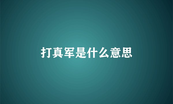 打真军是什么意思