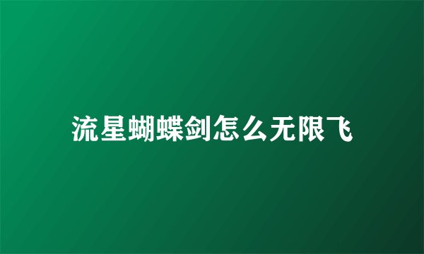 流星蝴蝶剑怎么无限飞