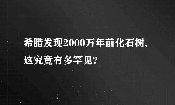 希腊发现2000万年前化石树,这究竟有多罕见?