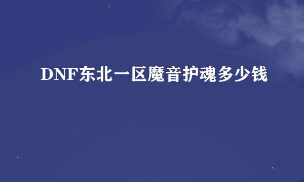DNF东北一区魔音护魂多少钱