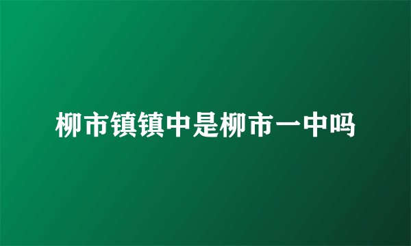 柳市镇镇中是柳市一中吗