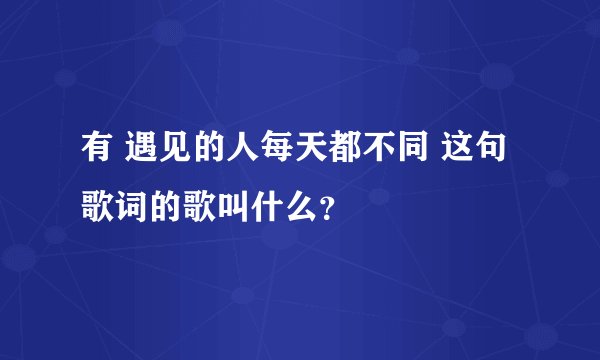 有 遇见的人每天都不同 这句歌词的歌叫什么？
