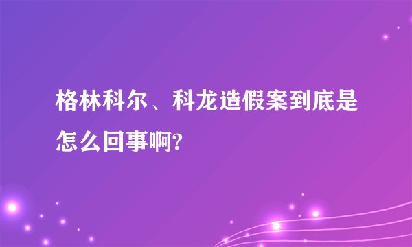 格林科尔、科龙造假案到底是怎么回事啊?