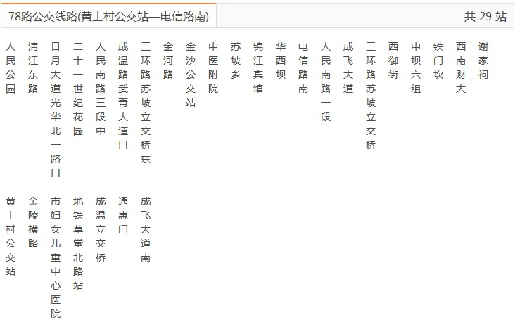 茶店子有78路公交车吗?