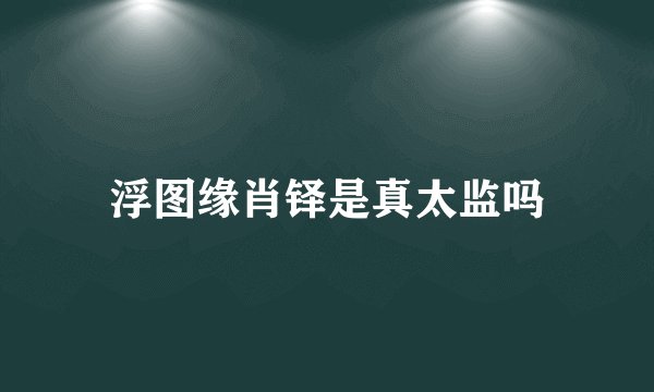 浮图缘肖铎是真太监吗