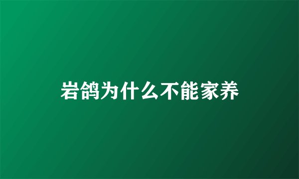 岩鸽为什么不能家养