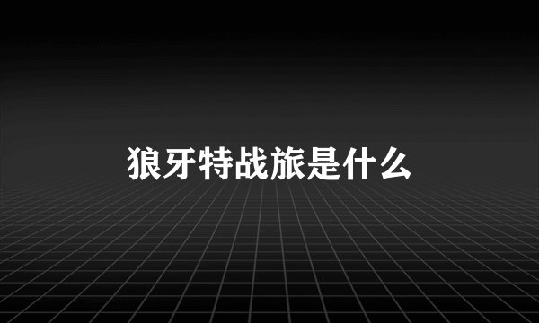 狼牙特战旅是什么