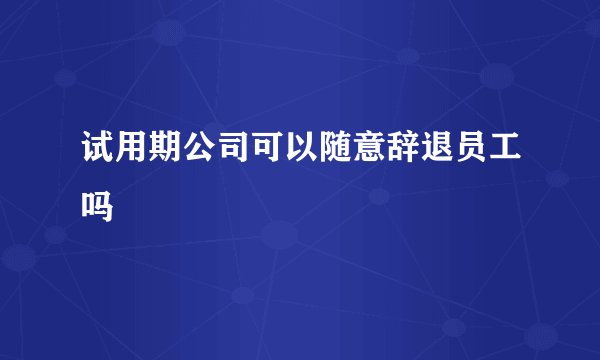 试用期公司可以随意辞退员工吗