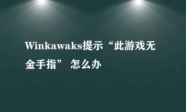 Winkawaks提示“此游戏无金手指” 怎么办