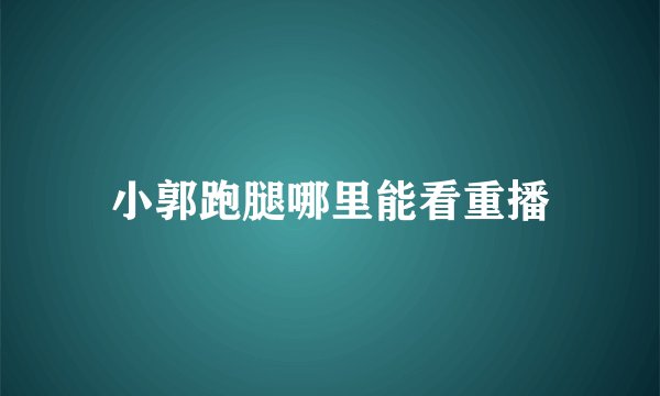 小郭跑腿哪里能看重播