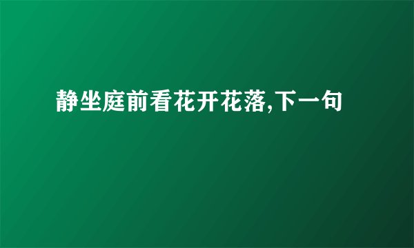 静坐庭前看花开花落,下一句