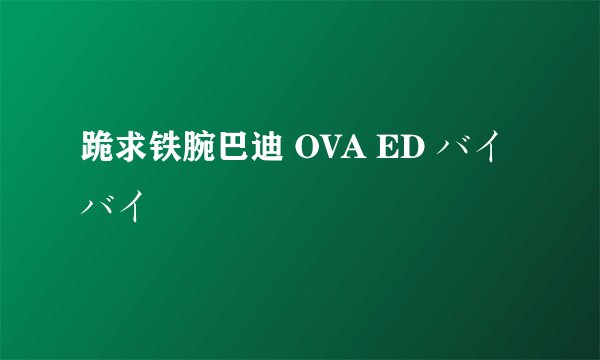 跪求铁腕巴迪 OVA ED バイバイ