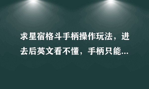 求星宿格斗手柄操作玩法，进去后英文看不懂，手柄只能上下移动设置，进游戏后不能指挥......