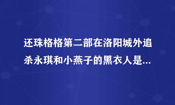 还珠格格第二部在洛阳城外追杀永琪和小燕子的黑衣人是皇上的人还是皇后的人
