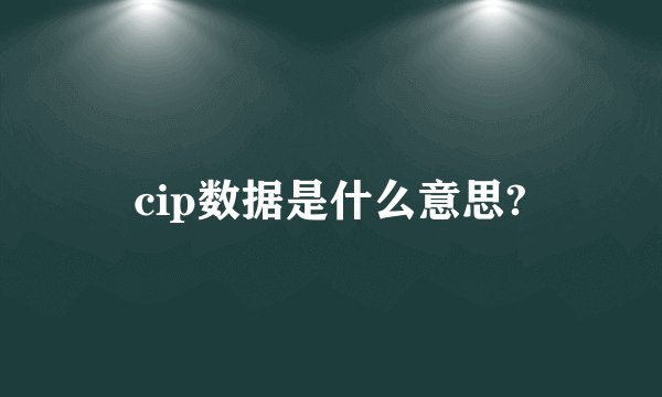 cip数据是什么意思?