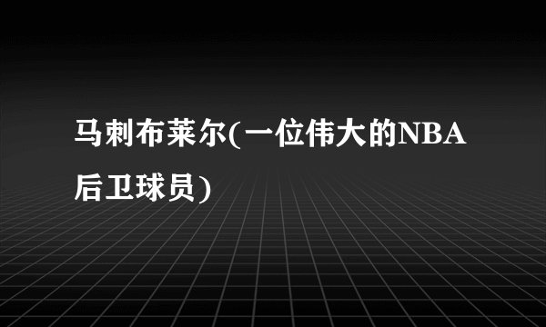 马刺布莱尔(一位伟大的NBA后卫球员)