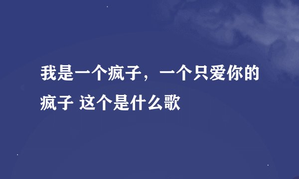 我是一个疯子，一个只爱你的疯子 这个是什么歌