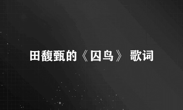 田馥甄的《囚鸟》 歌词
