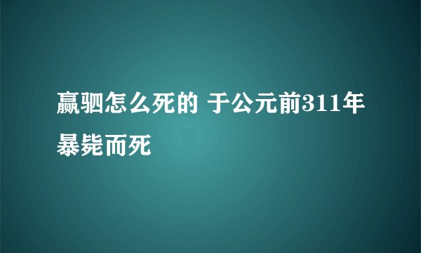赢驷怎么死的 于公元前311年暴毙而死