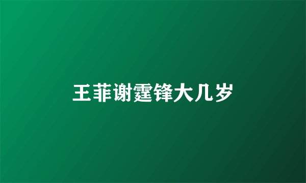 王菲谢霆锋大几岁
