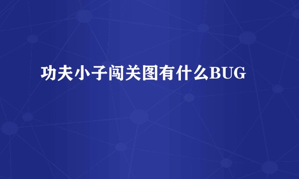 功夫小子闯关图有什么BUG