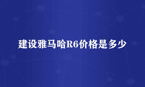 建设雅马哈R6价格是多少