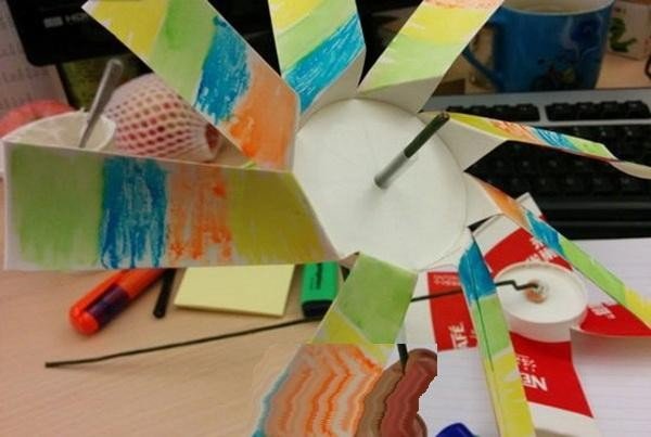 没有大头针用什么固定风车能传起来