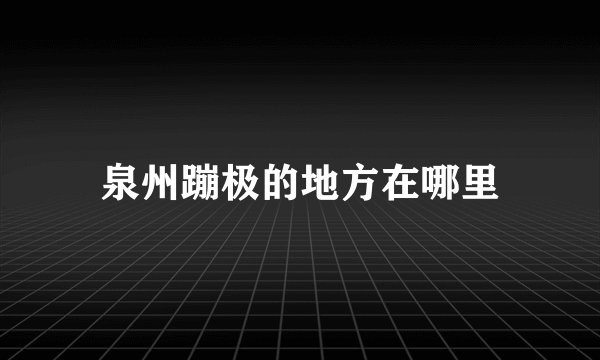 泉州蹦极的地方在哪里