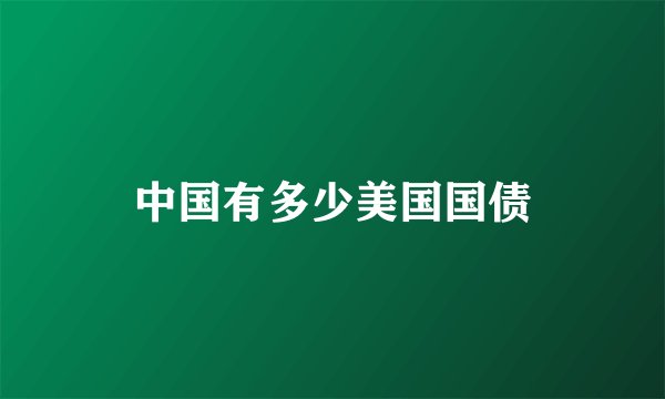 中国有多少美国国债