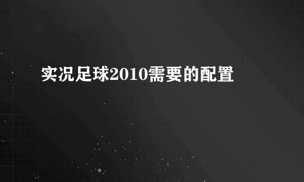 实况足球2010需要的配置