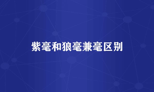 紫毫和狼毫兼毫区别