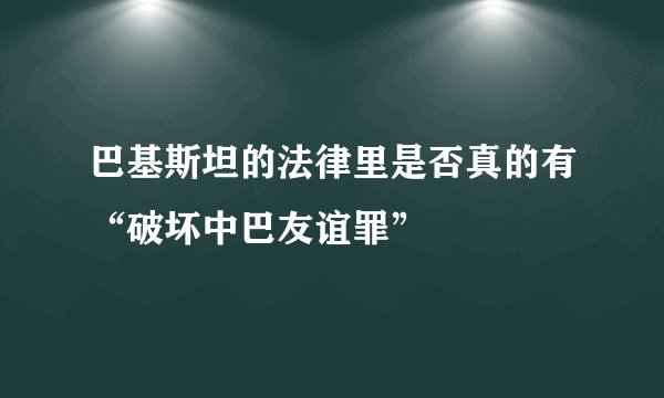 巴基斯坦的法律里是否真的有“破坏中巴友谊罪”