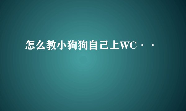 怎么教小狗狗自己上WC··