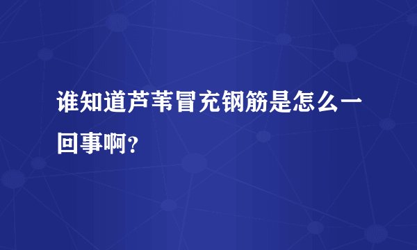 谁知道芦苇冒充钢筋是怎么一回事啊？