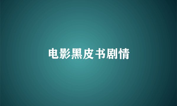 电影黑皮书剧情