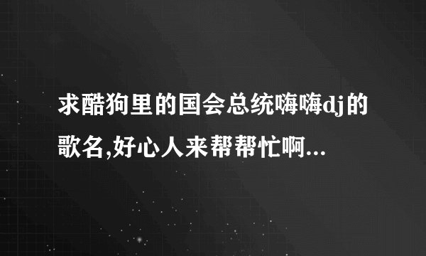求酷狗里的国会总统嗨嗨dj的歌名,好心人来帮帮忙啊！！真没分了...