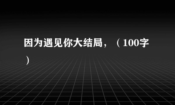 因为遇见你大结局，（100字）