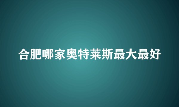 合肥哪家奥特莱斯最大最好