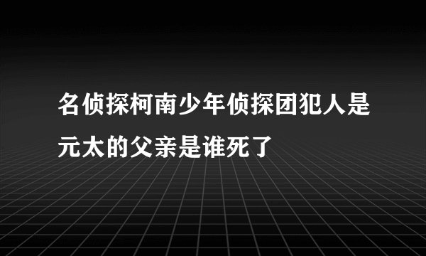 名侦探柯南少年侦探团犯人是元太的父亲是谁死了