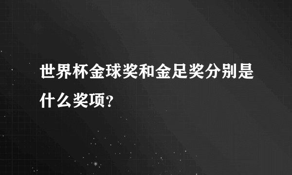 世界杯金球奖和金足奖分别是什么奖项？