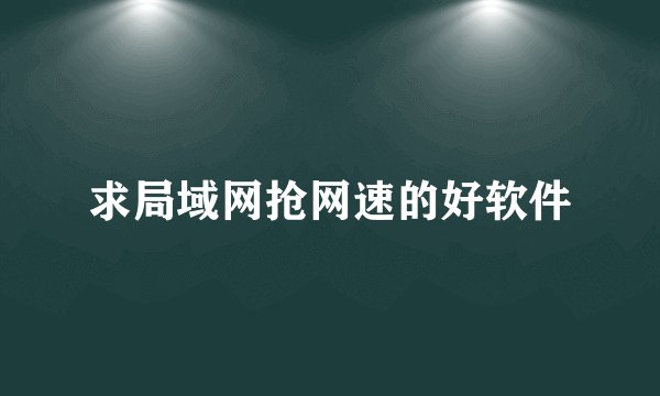 求局域网抢网速的好软件