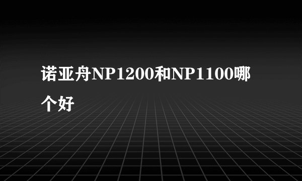诺亚舟NP1200和NP1100哪个好