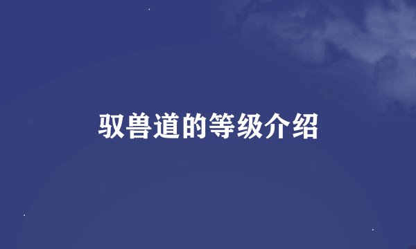 驭兽道的等级介绍