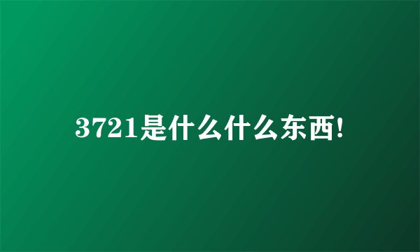 3721是什么什么东西!