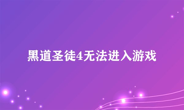 黑道圣徒4无法进入游戏