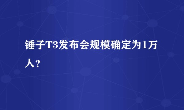 锤子T3发布会规模确定为1万人？
