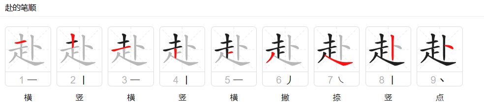 赴的拼音组词部首