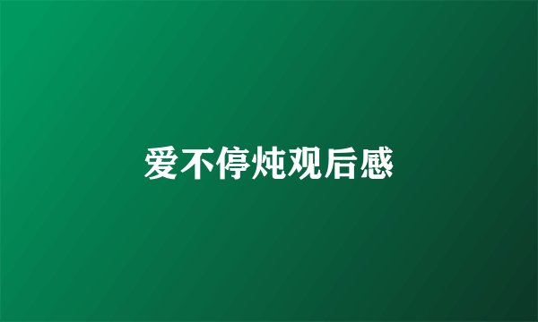 爱不停炖观后感