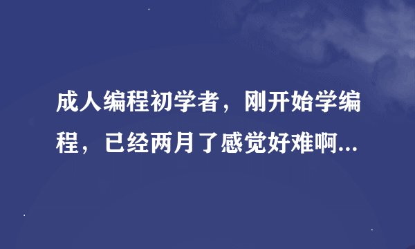 成人编程初学者，刚开始学编程，已经两月了感觉好难啊，有没有什么快速入门的方法呢？