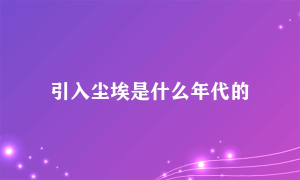 引入尘埃是什么年代的